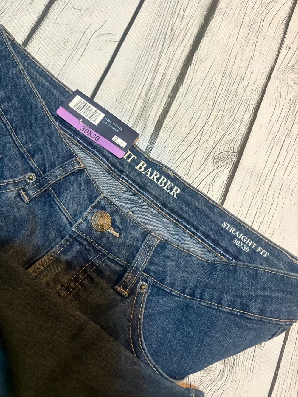 Scott Barber Straight Stretch Denim Jeans Blue  5-Pocket Men Size 30x30 NWT